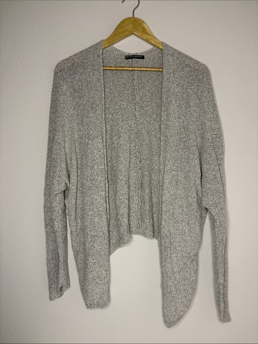 Brandy Melville Heather Light Gray Open-Front Cardigan